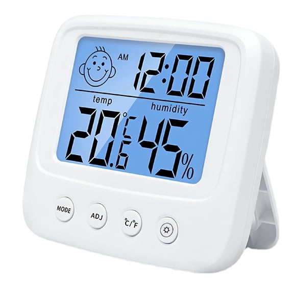 GJX Indoor Thermometers Hygrometer Digital Room Thermometer and Humidity Gauge with Clock Humidity Temperature