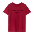 thumbnail image 3 of Camiseta para mujer con cuello redondo, ropa de mujer, camisetas de verano para ir de compras y caminar SG, 3 of 8