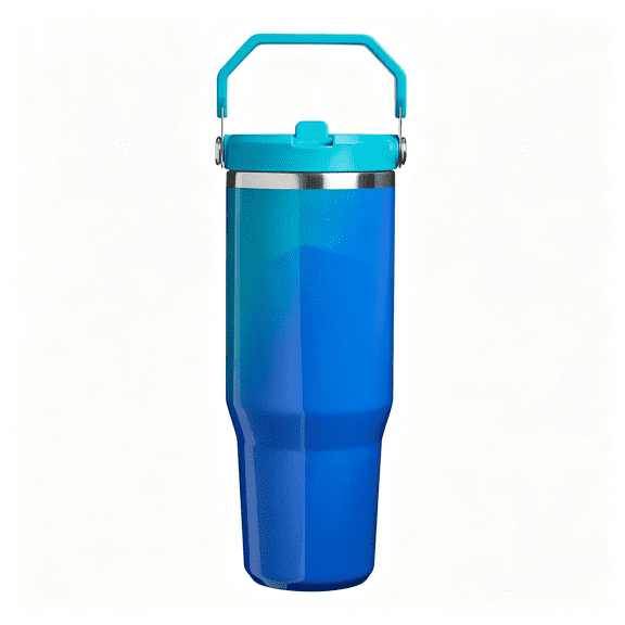 NORIZF Iceflow 2.0 Straw Tumbler, 30 Oz, Sea Glass Aura | Easy Carry Handle | Twist on Lid and Up Straw | Leak Resistant Water Bottle | Insulated Stainless Steel | Bpa-Free