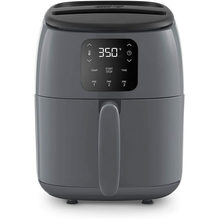 Dash Tasti-Crisp™ Digital Air Fryer with AirCrisp® Technology  Custom Presets  Temperature Control  and Auto Shut Off Feature  2.6 Quart  Cool Gray