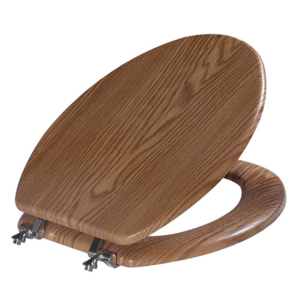 Asiento de inodoro OakBrook Collection Sheridan de madera de roble alargada