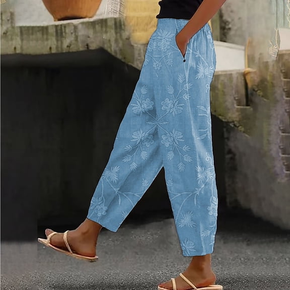 Stephy Women's New Thin Elastic Loose Large Size Korean Version of Everything Long Trousers Casual Trousers Haren, Black, L