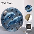thumbnail image 4 of ZXCXRQFa Cute Dolphins Swimming Ocean Wall-Clock for Girls Bedroom Analog Battery Operated 10 Inch - Round Wood Wall Clock Silent Non-Ticking Bathroom Bedroom Decor, 4 of 7