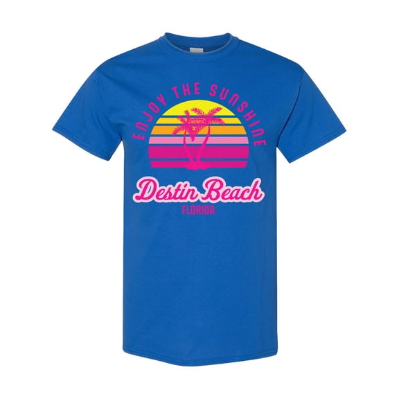 Inktastic Summer Enjoy the Sunshine Destin Beach Florida in Pink T-Shirt