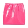 thumbnail image 4 of Alvivi Women's Glossy PVC Leather Mini Skirt Solid Color Bodycon Short Pencil Skirts Pink L, 4 of 7