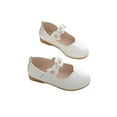 thumbnail image 3 of UKAP Toddler Girls Princess Shoes Wedding Shoes Leather Dress Shoes Mary Jane Shoes Lightweight Low Heels Nonslip Breathable Flower Decor Flats for Girls White 4.5c, 3 of 9
