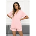 thumbnail image 6 of HEARTNICE Women Button up Pajama Set, Summer Lightweight Shorts Sleepwear Pjs Set,(Pink,L), 6 of 6