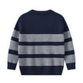 thumbnail image 3 of Glisme Knit Sweater For Boys Toddler Striped Sweaters Long Sleeve Thermal Knitted Pullover Sweaters Unisex Warm Top Clothes Navy , 7-8 Years, 3 of 3
