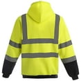 thumbnail image 4 of Chandail à Capuchon à Fermeture Éclair Intégrale de Sécurité pour Vêtements de Travail Haute Visibilité, Chandail Réfléchissant (Jaune&Marine, TG), 4 of 7