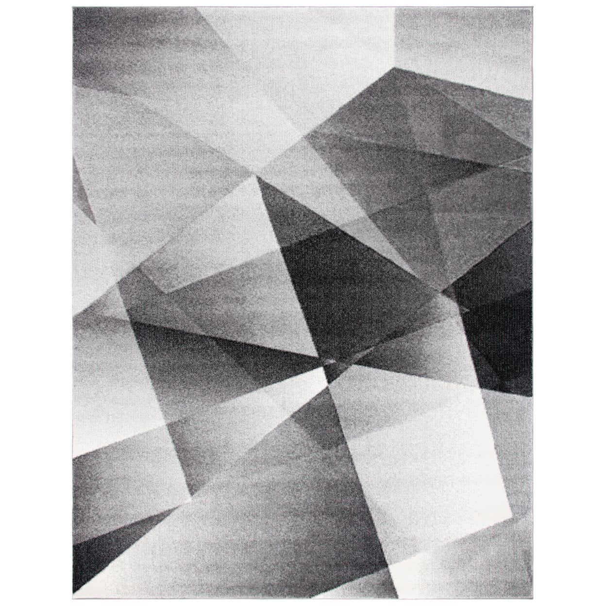 SAFAVIEH Porcello Jayme Abstract Prism Area Rug, Light Grey/Charcoal, 4' x 6'
