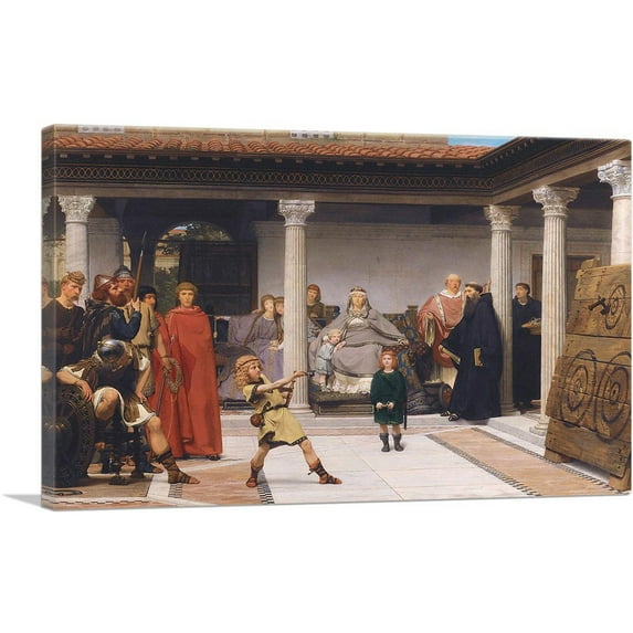 ARTCANVAS The Education Of the Children Of Clovis 1861 Canvas Art Print by Lawrence Alma-Tadema - Size: 26" x 18" (1.50" Deep)