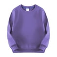 thumbnail image 4 of Zecgelong Toddler Kids Baby Boys Girls Crewneck Pullover Thicked Lined Sweatshirt Children's Solid Babies Colorful Tops Coat Purple,Size 4-5 Years, 4 of 4