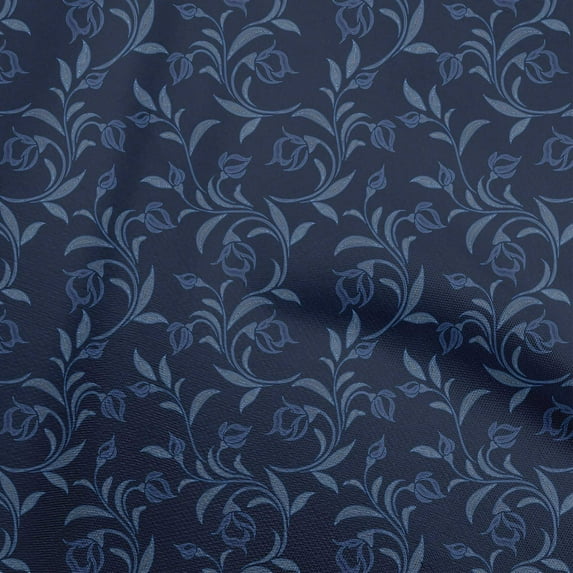 oneOone Polyester Spandex Blue Fabric Floral Sewing Fabric By The Yard Printed Diy Clothing Sewing Supplies 56 Inch Wide