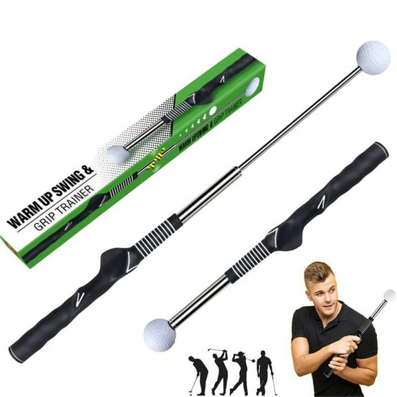 Retractable Golf Swing Training Aid, 2025 New Golf Grip Trainer Attachment Golf Swing Practice Stick for Improving Hitting Strength & Tempo