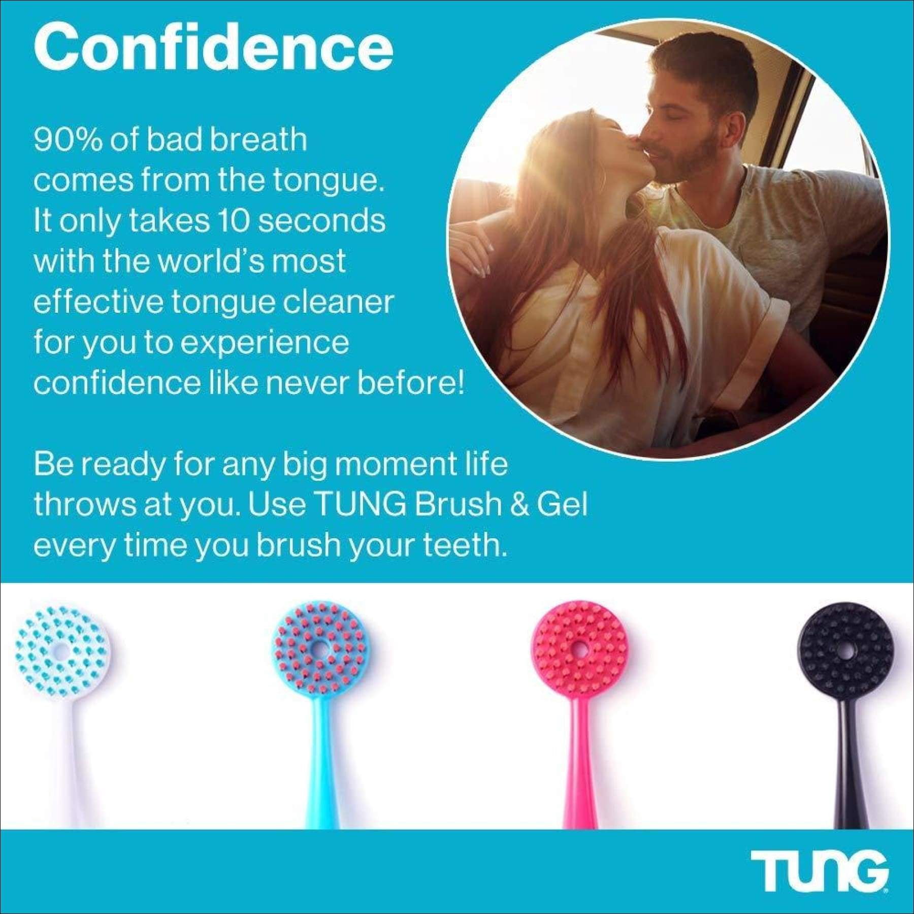 Tung Tongue Gel - Fresh Mint Tongue Cleaning Paste - Bad Breath and Halitosis - Mouth Odor Eliminator - Use with Tongue Brushes & Scrapers - Made in America (4 Pack)