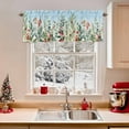 thumbnail image 2 of Winter Eucalyptus Leaves Valances for Windows, 42 x 18in, Christmas Bird Berry Pine Cone Rod Pocket Kitchen Valance Curtain Light Filtering Window Treatments for Living Room Bedroom, 1 Panel, 2 of 7