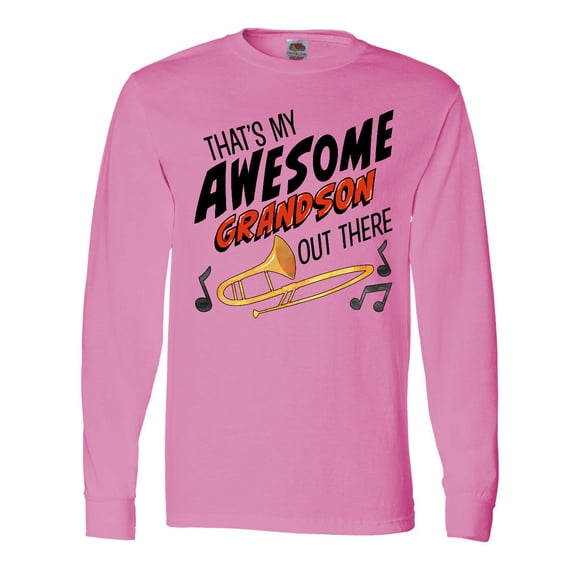 Inktastic That's My Awesome Grandson Out There with Trombone Long Sleeve T-Shirt