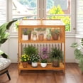 thumbnail image 2 of 2-in-1 Fir Wood Elevated Greenhouse with Slatted Shelf, Adjustable Roof Cold Frame for Extending Growing Season, 2 of 10