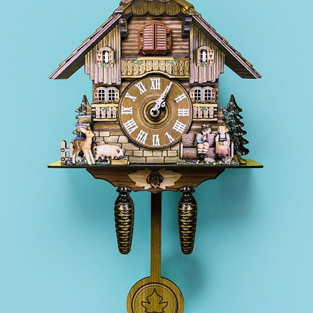 Ruiboury Imitation Wood Style Cuckoo Clock For Decorative And Delicate Ambience Easy To Read Wide Application CM012