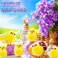 thumbnail image 6 of 60pcs Easter Mini Chicks Chenille Easter Chicken Decorations Cartoon Fluffy Plush Farm Chicken Figures Kids DIY Easter Easter Basket Stuffers Party Favors, 6 of 7