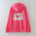 thumbnail image 5 of Byoo Toddler Girl's Cartoon Pig Print Hoodie Long Sleeve Casual Hooded Sweatshirt Soft Cute Hoody Top,Hot Pink, 5 of 5