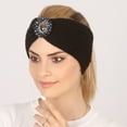 thumbnail image 3 of Sonducket Gorros de ganchillo antideslizantes para mujer, pelo en su lugar durante todo el día, calentador de cabeza, calentador de orejas, Accesorio para el cabello Vino rojo, 3 of 6