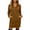 Brown, variant on Women's V Neck Long Sleeve Mini Hooded Dress Dual Side Patch Pockets Loose Fit Soft Jersey Loungewear Casual Sweatshirt Dress