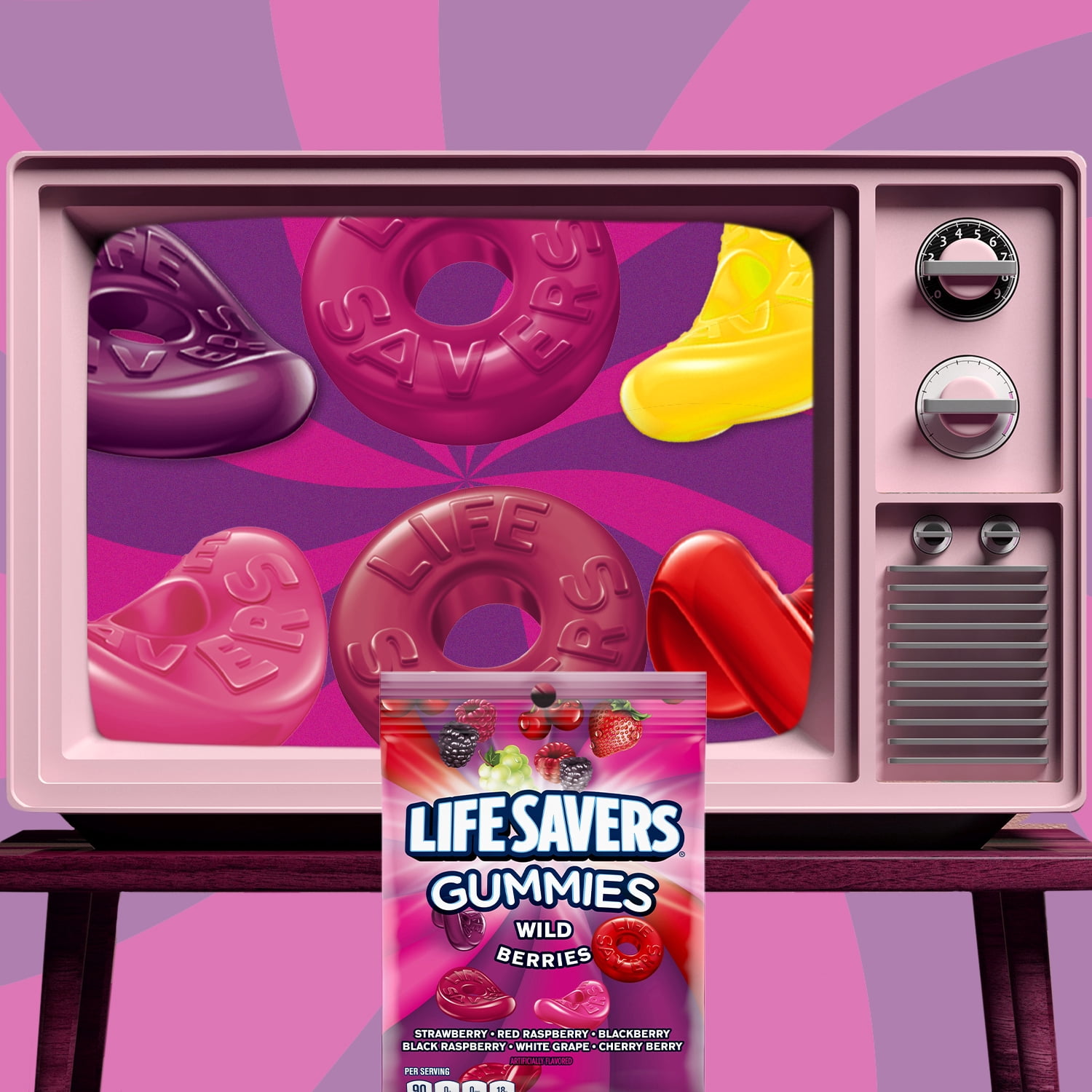 (3 pack) Life Savers Gummies, Wild Berries Fruit Gummy Candy, 7 oz Bag
