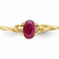 thumbnail image 4 of 10K Yellow Gold Polished Geniune Ruby Birthstone Ring (Size 7) Made In United States 10xbr136, 4 of 5