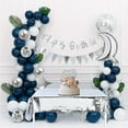 thumbnail image 4 of AOWEE 30th Birthday Party Decoration, Dark Blue Silver Balloon Arch with Number 30 Foil Balloon Banner Confetti Balloons Silver Tablecloths for Women Men Birthday Anniversary, 4 of 7