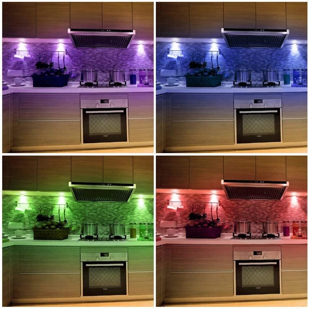 6 Pack LED Puck Lights with Remote Control, Wireless Under Cabinet & Closet Lighting, 13 Color Changing Stick-On Tap Lights with 10 Brightness Levels & Timer for Kitchen, Closet, Shelves