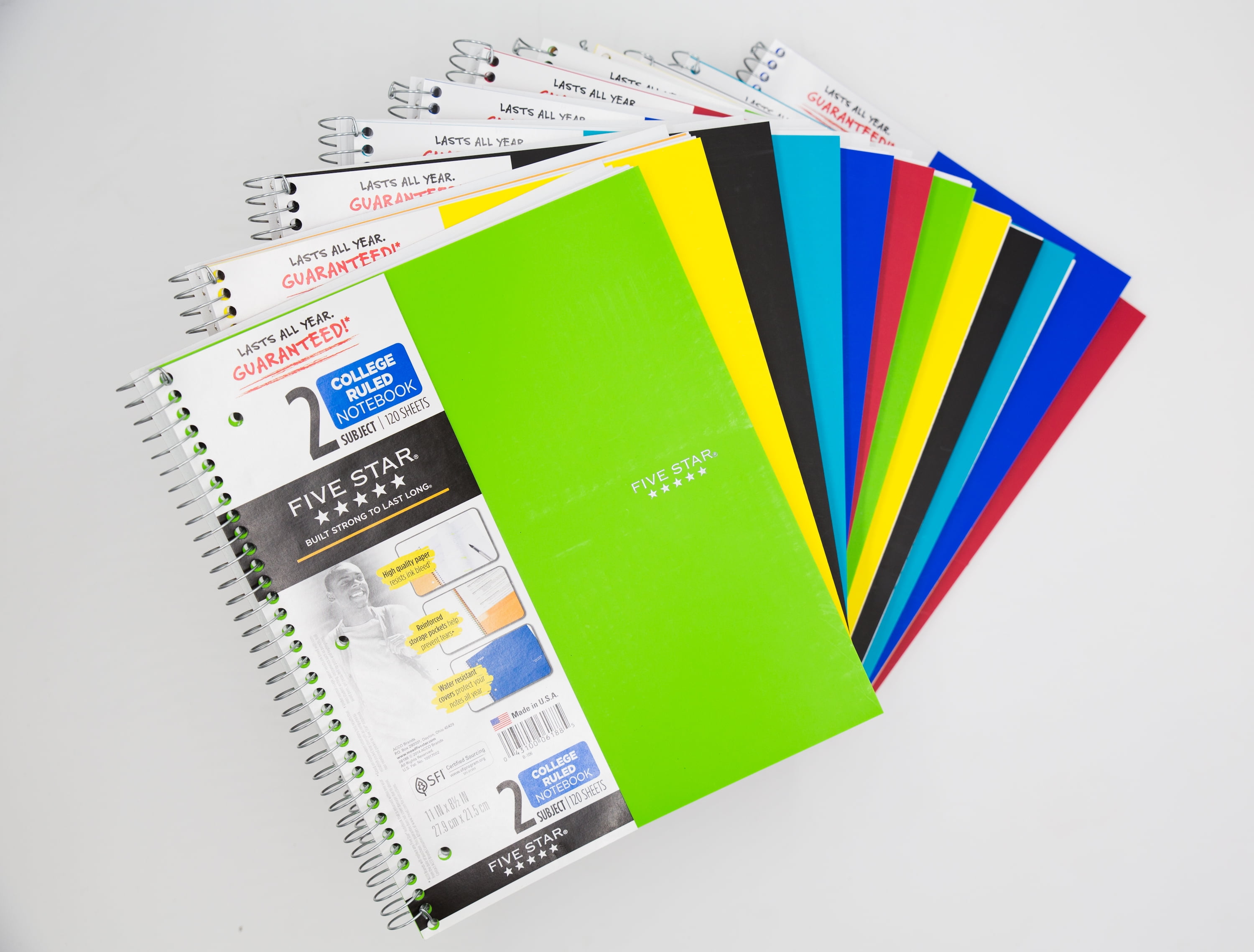Five Star Spiral Notebook 12 Pack 2 Subject College Ruled Paper 120 five-star-spiral-notebook-12-pack-2-subject-college-ruled-paper-120