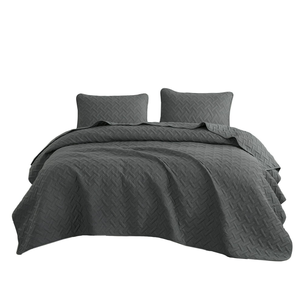 Cozy Beddings 3pc Quilted Coverlet Set Aspect Bedspread StoneWashed