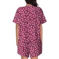 thumbnail image 3 of Lsque Flowers With Green Leaves Women's Short-Sleeved Pajama Set - 2 Piece Soft and Lightweight Sleepwear Set-Small, 3 of 9