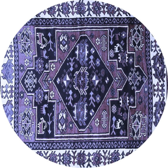 Ahgly Company Indoor Round Persian Blue Traditional Area Rugs, 8' Round