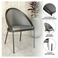 thumbnail image 3 of LeisureMod Modern Dining Chair, Contemporary Upholstered Kitchen and Dining Room Accent Side Chair with Metal Legs Urbane Series (Charcoal), 3 of 15
