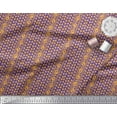 thumbnail image 2 of Soimoi Purple Polyester Crepe Fabric Mushroom & Paisley Printed Fabric 1 Yard 42 Inch Wide, 2 of 3