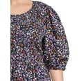 thumbnail image 4 of Terra & Sky Women's Plus Smocked Dress with Puff Sleeves, 4 of 5