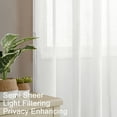 thumbnail image 6 of XWZO Semi Sheer Linen Curtains,Privacy Enhancing & Light Filtering Rod Pocket Drapes for Living Room with Tiebacks(Off White,W52 x L96 Inch,2 Panels), 6 of 12