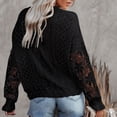 thumbnail image 3 of Suéter tipo blusa, suéter de crochet para mujer, suéter de cuello redondo, suéter de verano, jersey de punto de alto rendimiento, 3 of 5