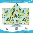 thumbnail image 2 of Yellow Lemon Fruit Flowers LightBlue Pattern Hooded Bath Towel，60"x35" for Ages 3 To 12 Kids, Quick Dry Lightweight Soft Microfiber Hood Beach Towel Cover Up for Kids, 2 of 7