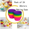 thumbnail image 1 of Paquete de tazas de silicona para hornear cupcakes, 24 moldes antiadherentes para magdalenas de gelatina Adepaton HQ-124, 1 of 5