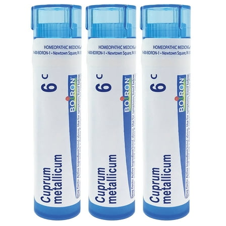 Boiron Cuprum Metallicum 6C, Homeopathic Medicine for Sudden Muscle Cramps, 3 Count (3 x 80 Pelles)