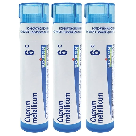 Boiron Cuprum Metallicum 6C, Homeopathic Medicine for Sudden Muscle Cramps, 3 Count (3 x 80 Pelles)