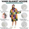 thumbnail image 5 of Wearable Oversized Blanket,Halloween Patchwork Icons Pattern Wearable Blanket Hoodie for Adults,Cozy Hooded Blankets with Super Pockets,Super Warm Fuzzy Pullover for Women & Men, 5 of 6