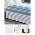 thumbnail image 6 of Blue Ombre Stripe Twim XL Size Flat Sheet, Wrinkleproof & Fadeproof Cooling Flat Bed Sheet Only, Farmhouse Simple Striped Breathable Soft Bedding Top Sheets 66 x 102 Inches, 6 of 8
