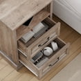 thumbnail image 3 of Hommpa 2 Drawers Farmhouse Nightstand with Charging Station, Rustic Bedside Tbale with Drawers for Bedroom, Vintage End Table with Open Shelf for Living Room,Light Ivory, 3 of 10