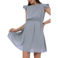thumbnail image 4 of Vestido de maternidad Lucakuins para mujer Mini cuello redondo moda, 4 of 6