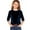 Navy, variant on OGLCCG Velvet Tops for Girls 3/4 Length Sleeve Round Neck Dressy Velour Tops Solid Color Trendy Casual Elegant Holiday Party Tunic Blouses 3-14 Years