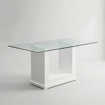 Furniture of America Canta Contemporary Tempered Glass Top Dining Table in White